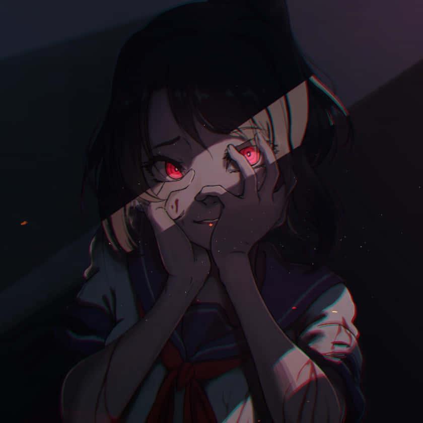 Scary Anime Girl With Red Eyes Wallpaper