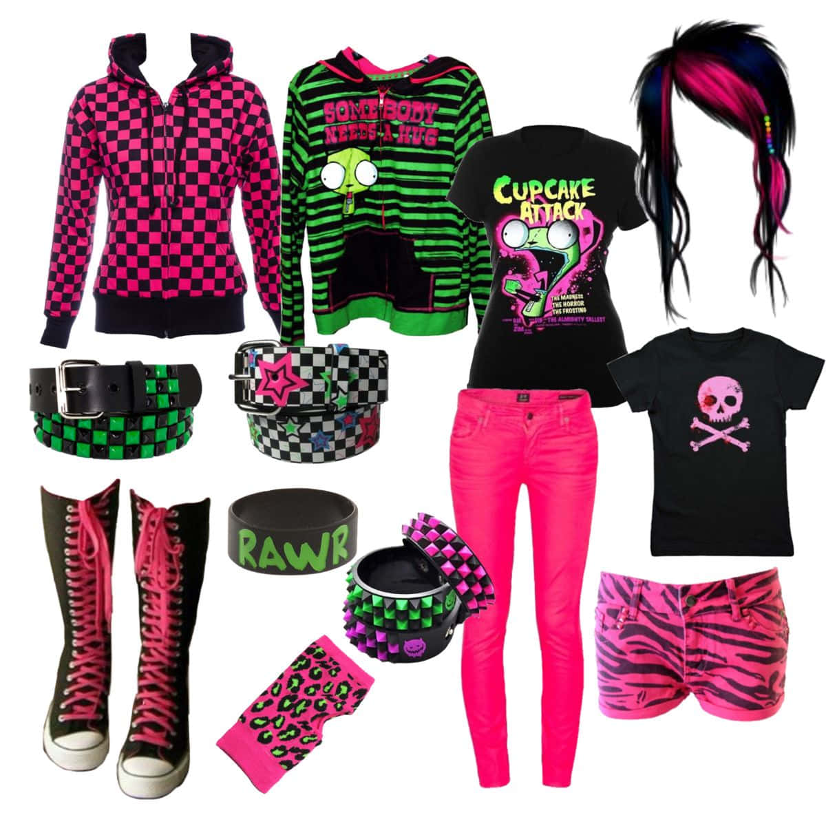 Scene Kid Fashion Accessoriesand Clothing Wallpaper