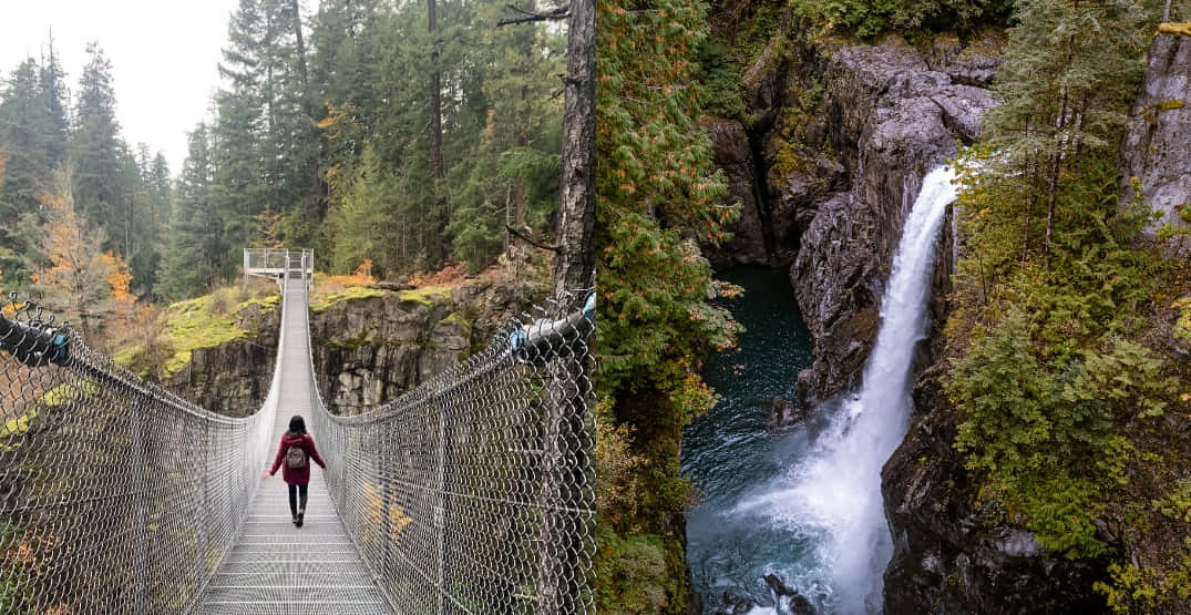 Scenic Fall Bridge Wallpaper