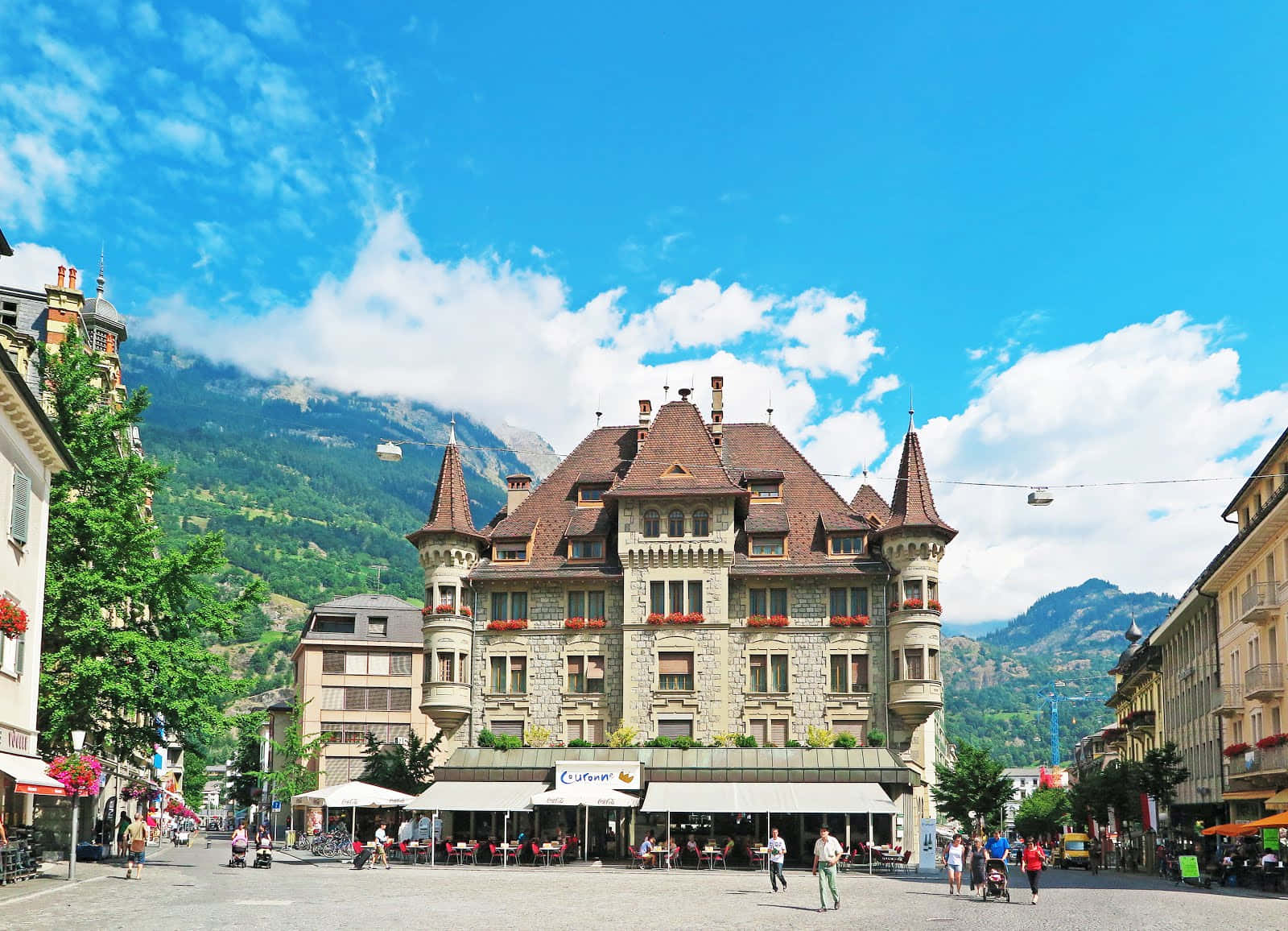 Scenic Panorama Of Historic Brig, Switzerland Wallpaper