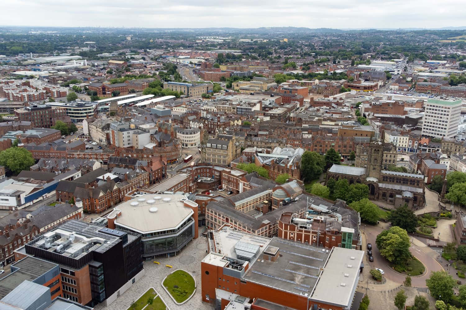 Scenic Sunset Over The Historic Wolverhampton City, England. Wallpaper