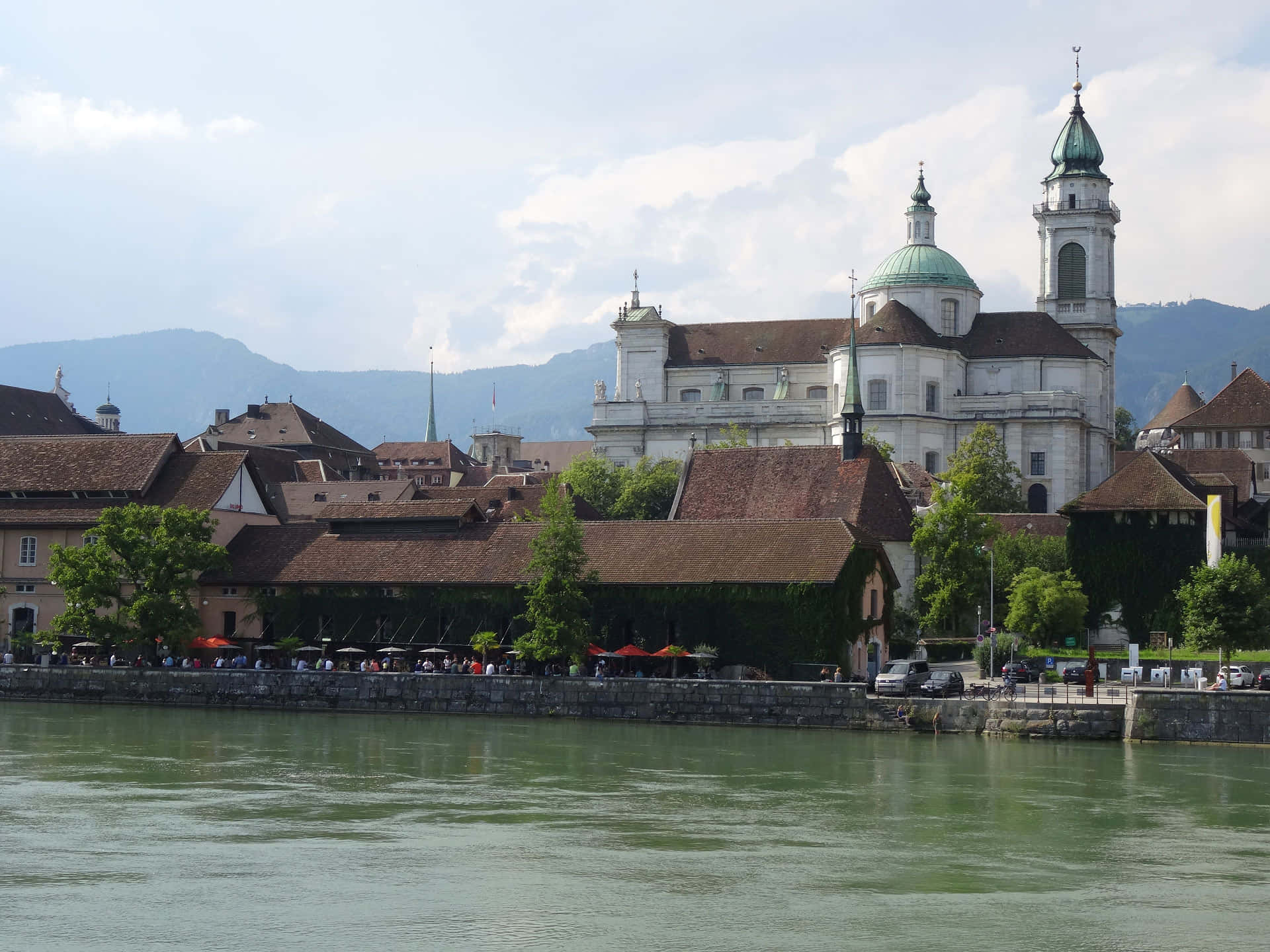 Scenic View Of Clock Tower In Solothurn, Switzerland Wallpaper