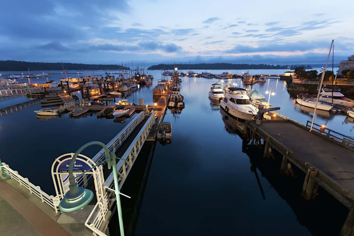 Scenic View Of Nanaimo Cityscape At Sunset Wallpaper