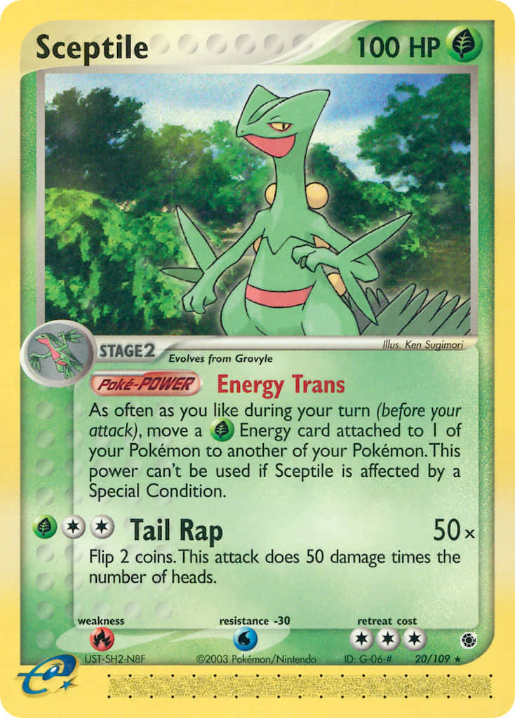 Sceptile Pokemon Card Illustration Wallpaper