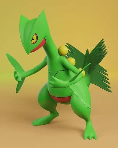 Sceptile Pokemon3 D Model Wallpaper