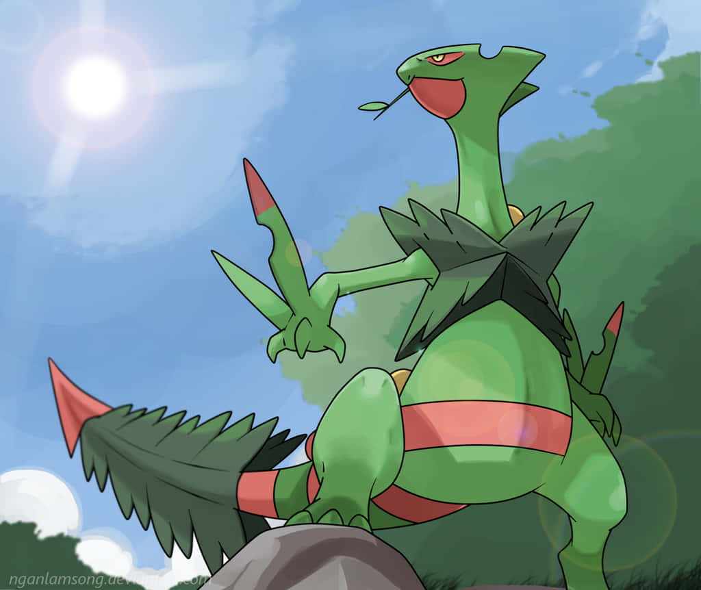 Sceptile Pokemonin Sunlight Wallpaper