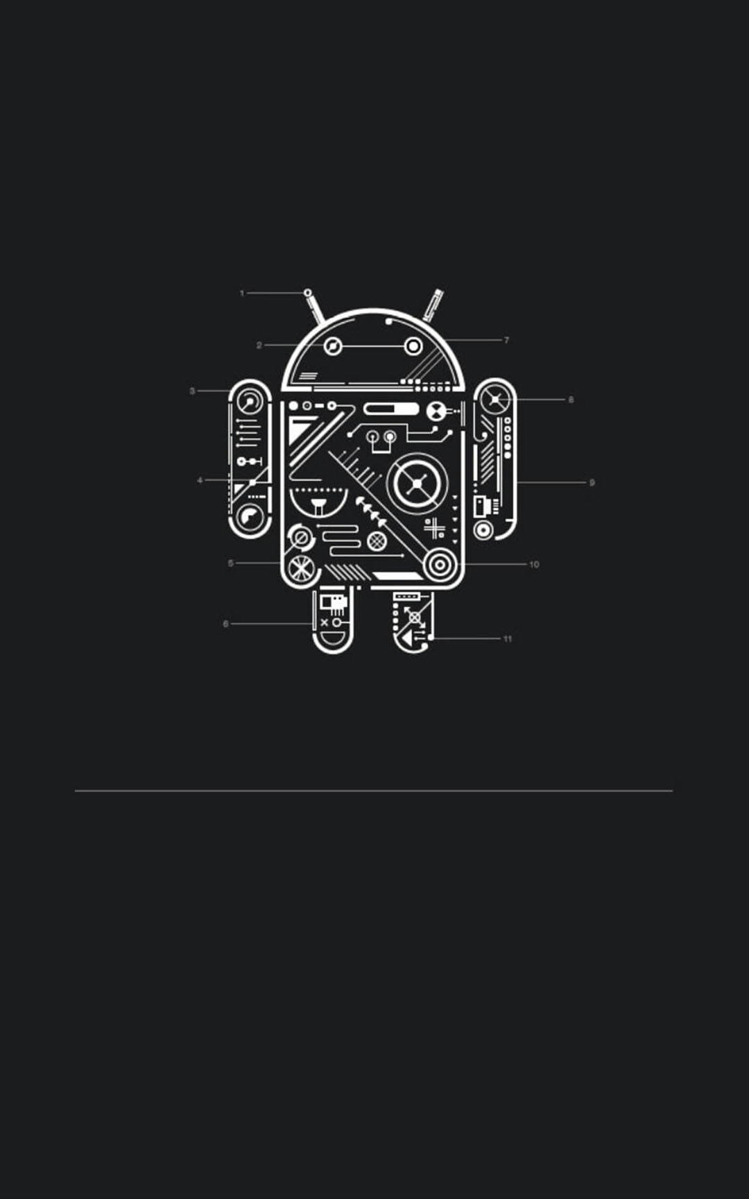 Schematic Dark Android Vector Wallpaper