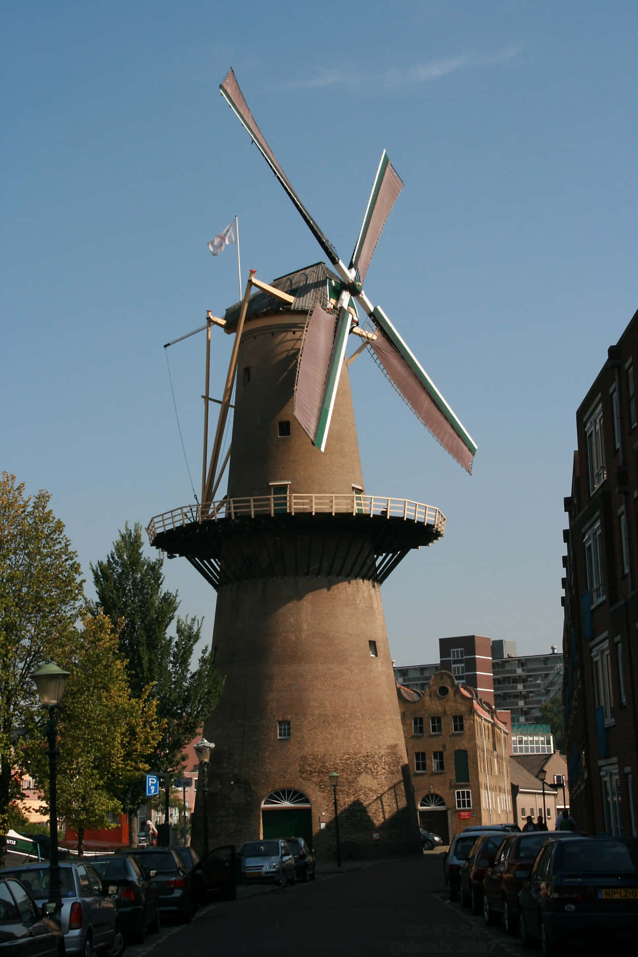 Schiedam Windmill Street View Wallpaper