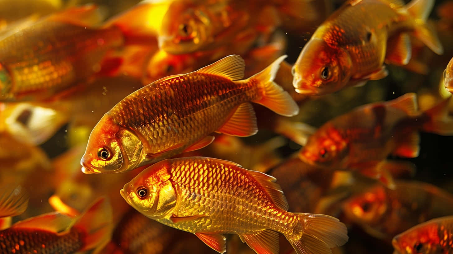 Schoolof Tilapia Swimming Wallpaper