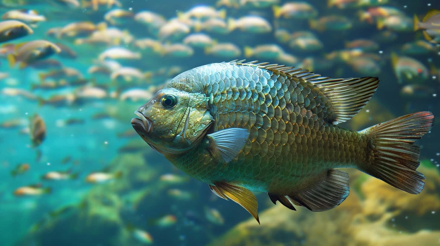 Schoolof Tilapia Underwater.jpg Wallpaper