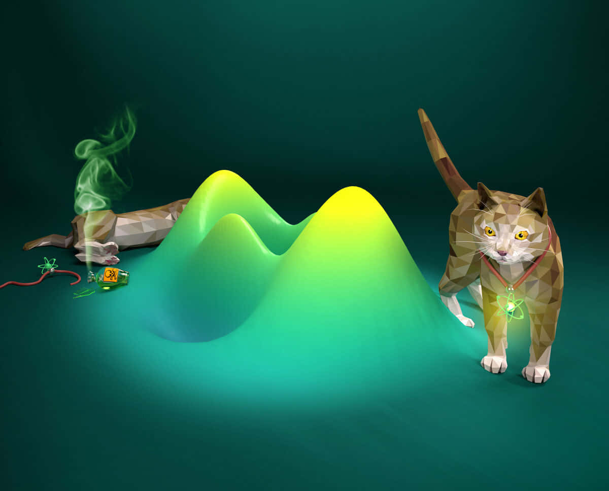 Schrodingers Cat Quantum Illustration Wallpaper