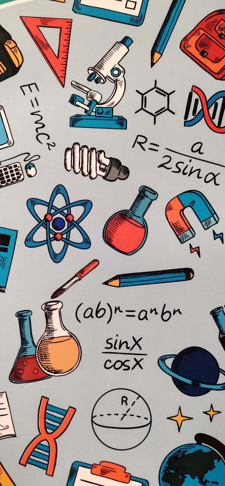 Science Themed Pattern Wallpaper