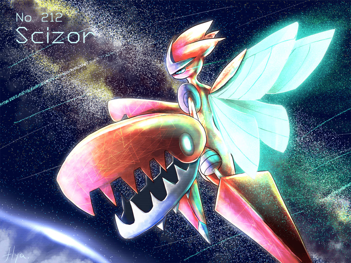 Scizor In Space Wallpaper