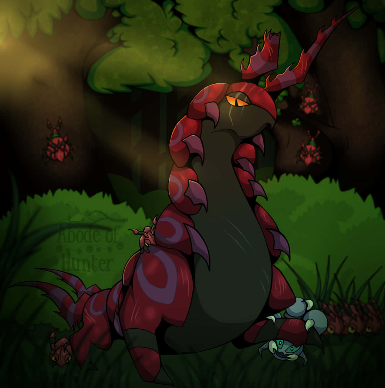 Scolipede Chilling In The Woods Wallpaper