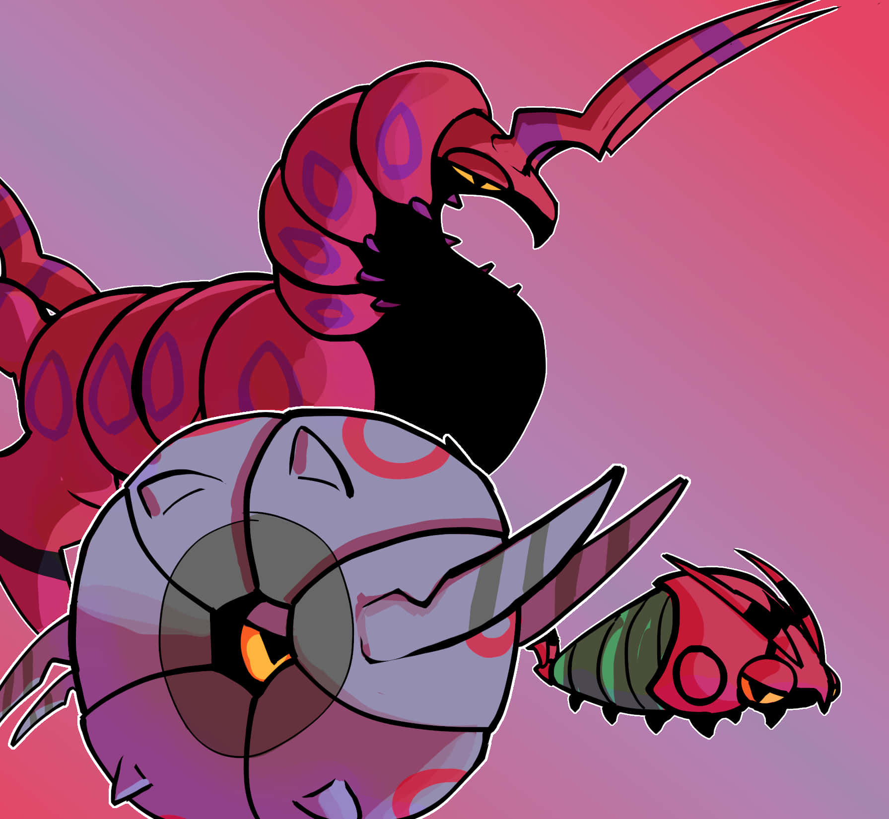 Scolipede Whirlipede And Venipede Wallpaper