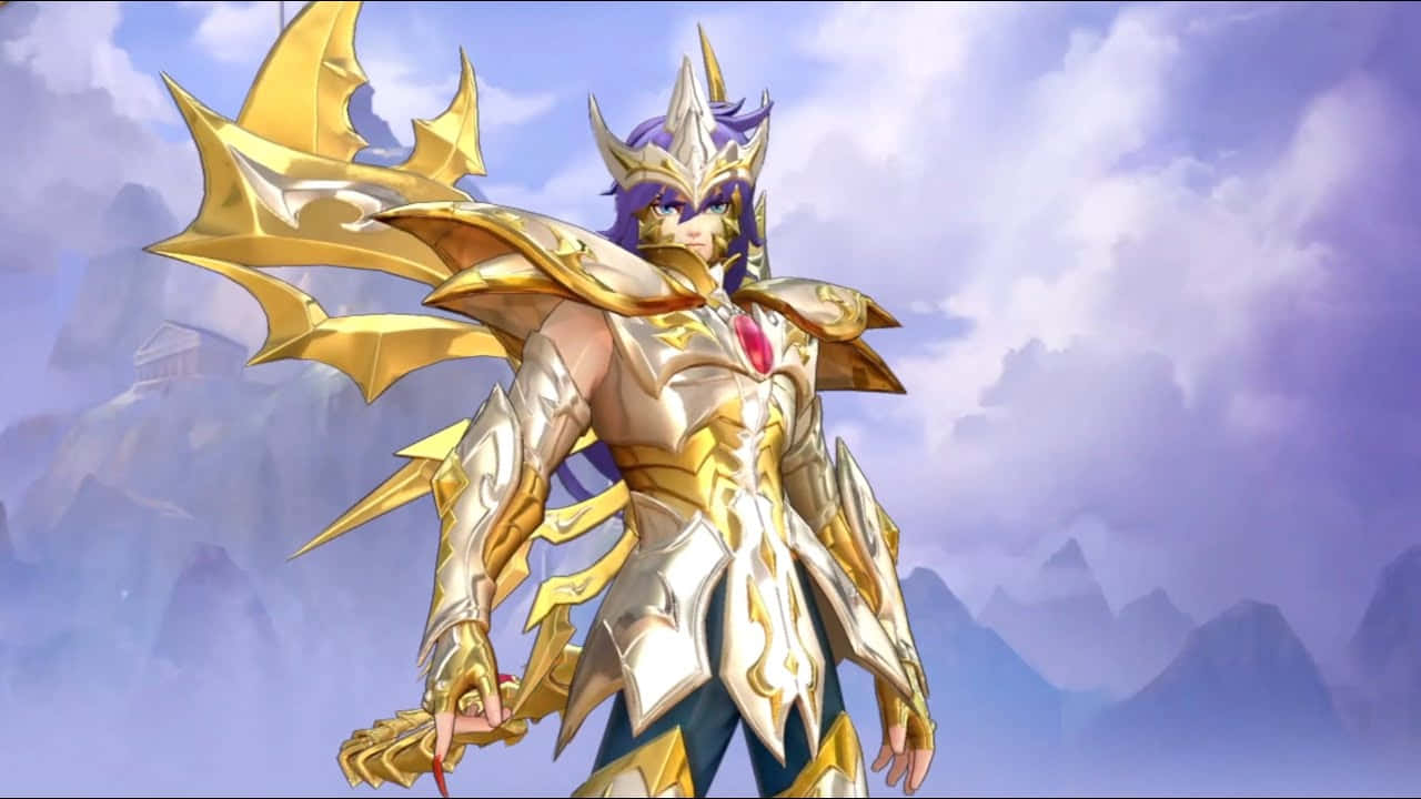 Scorpio Milo Golden Armor Wallpaper