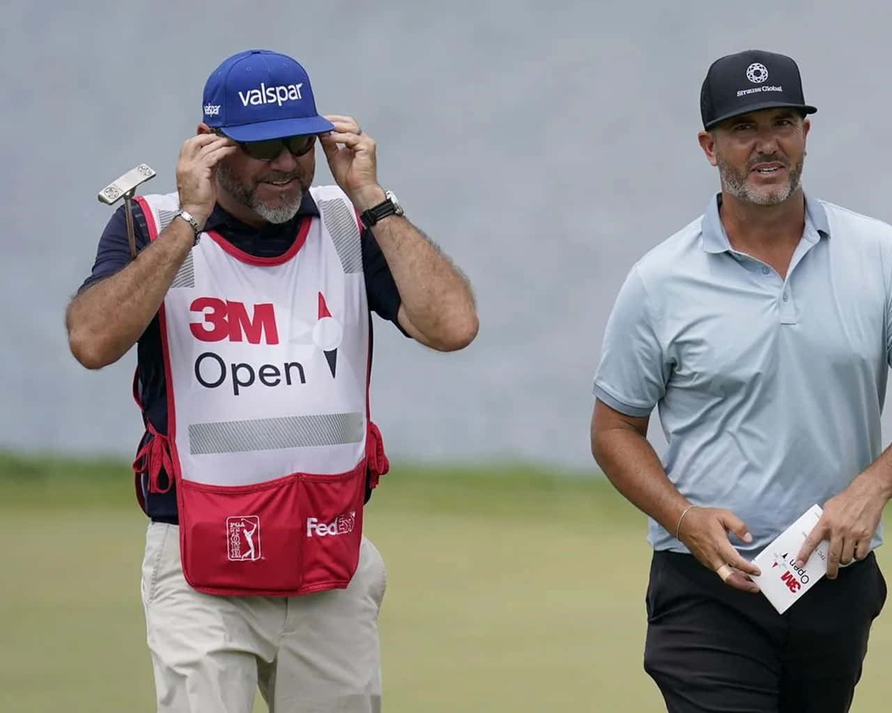 Scott Piercy With His Caddie Wallpaper