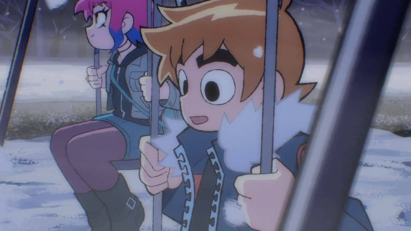 Scott Pilgrim Animated Swing Scene Wallpaper