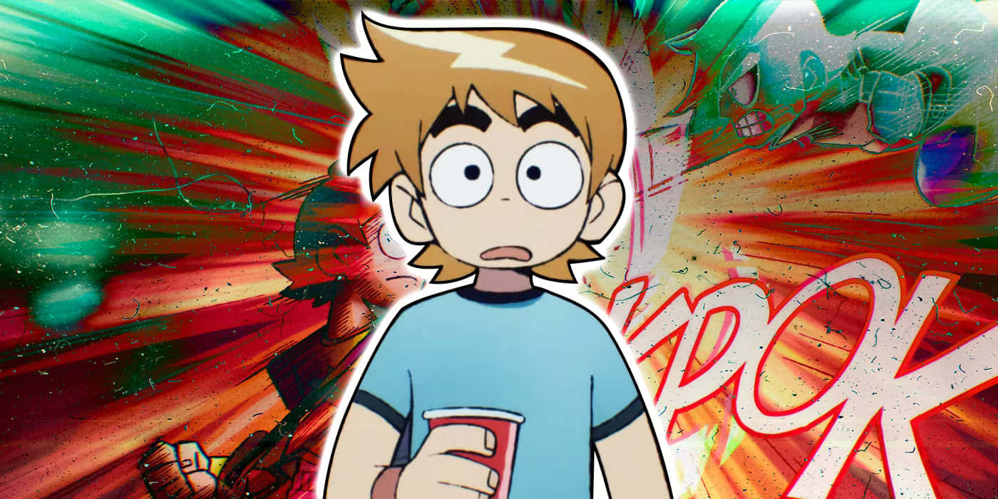 Scott Pilgrim Comic Style Artwork Wallpaper