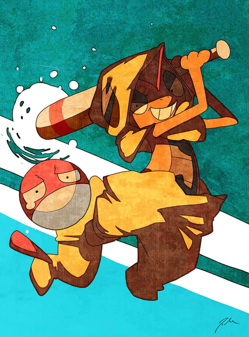 Scrafty Playing Baseball Wallpaper