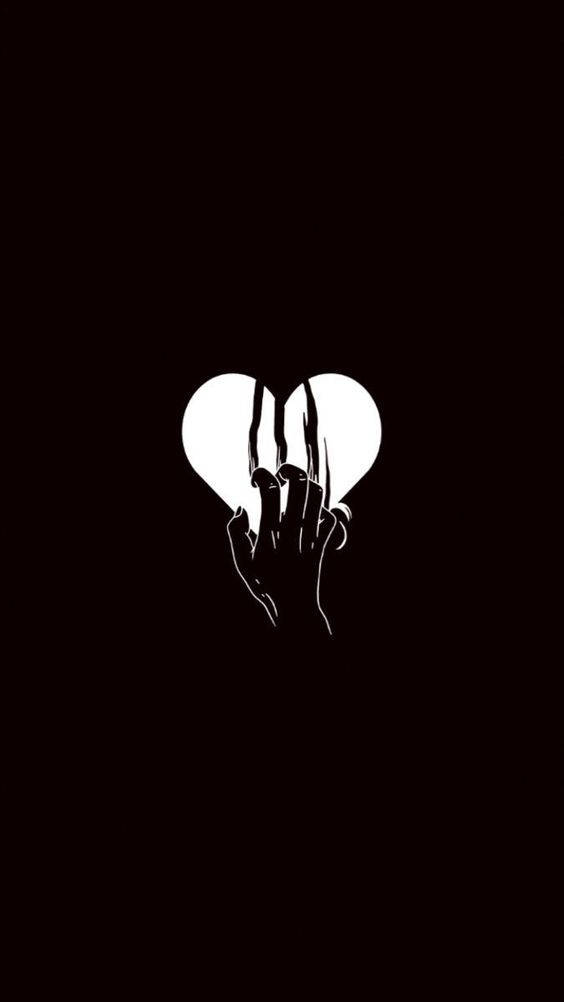 Scratching Hand To A Broken Heart Iphone Wallpaper