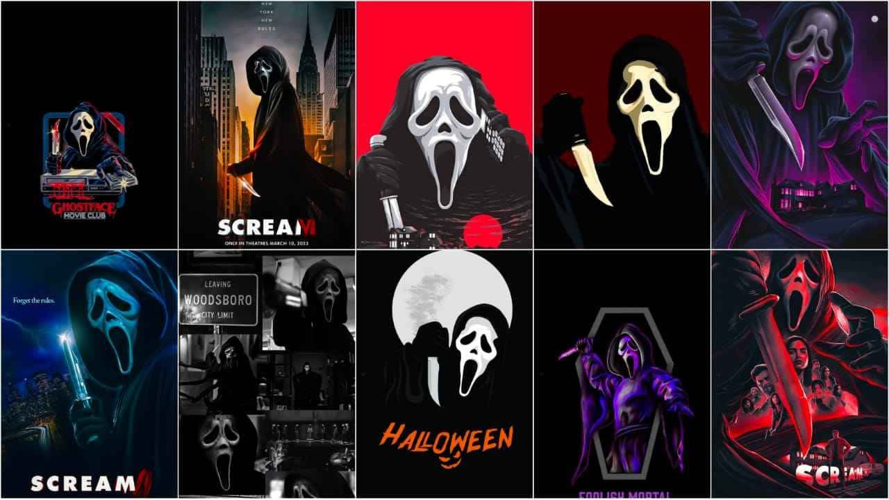 Scream Movie Aesthetic Collage Wallpaper