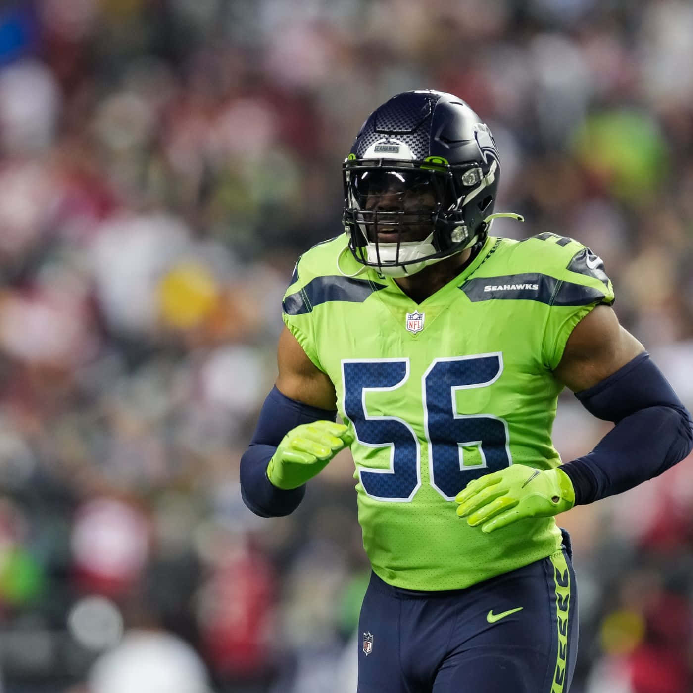 Seahawks Linebacker Jordyn Brooks Action Shot Wallpaper