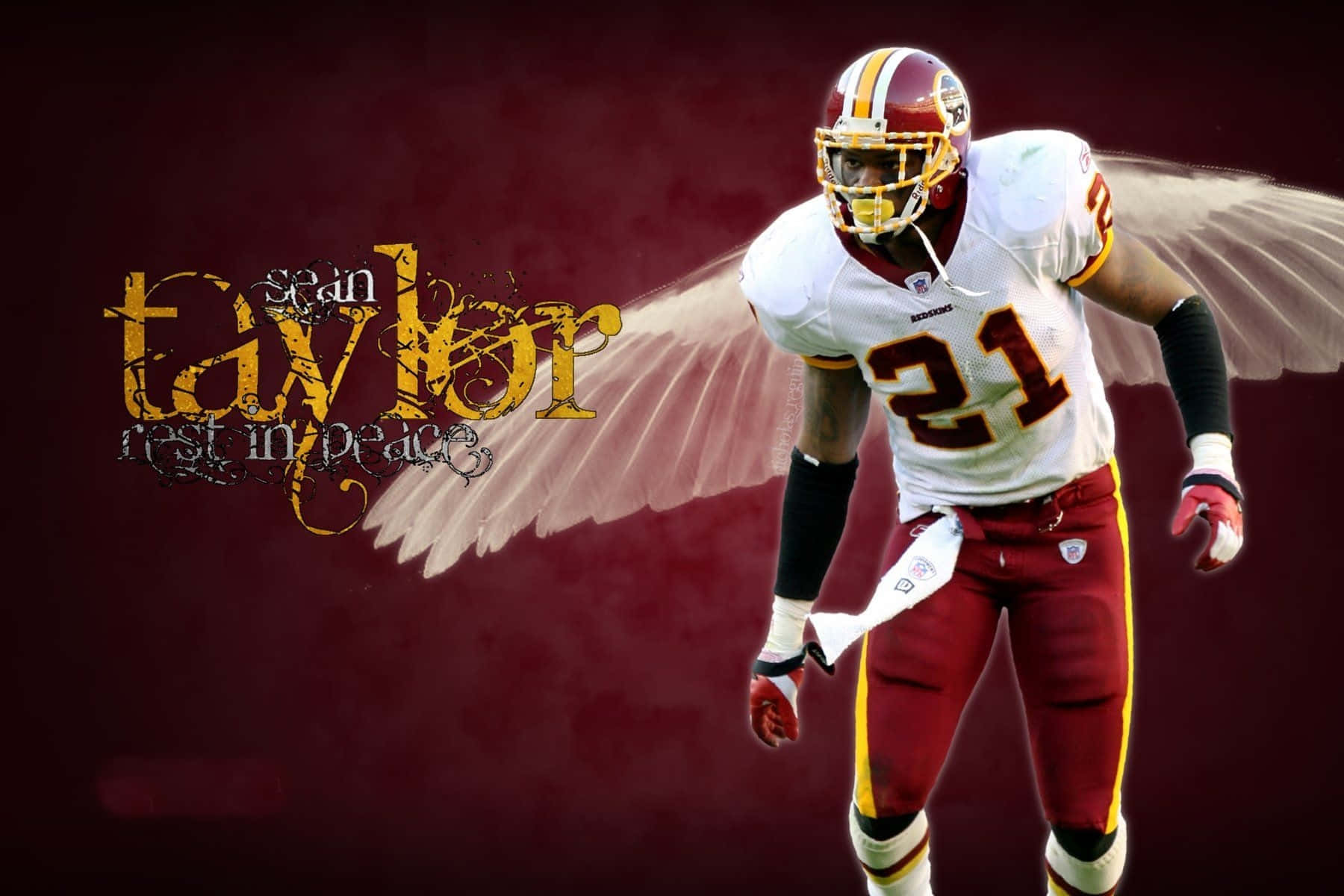 Sean Taylor Rest In Peace Wings Wallpaper