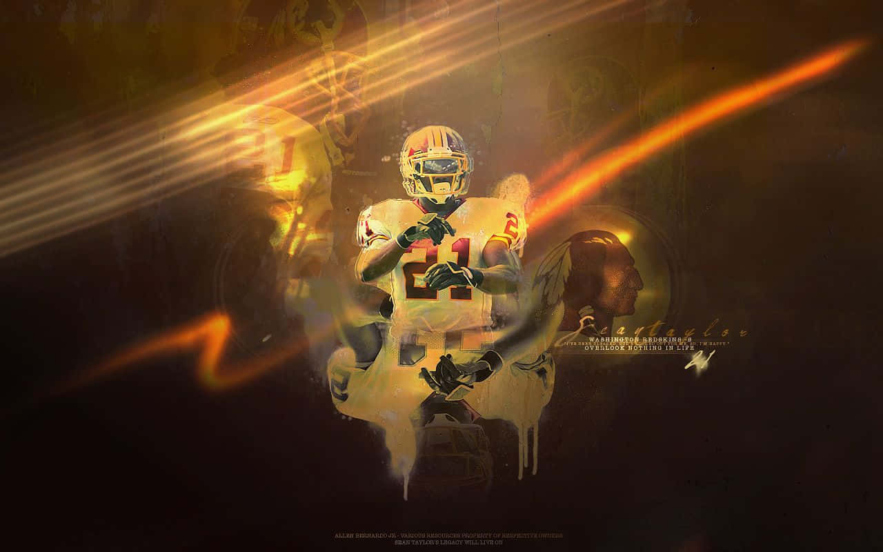 Sean Taylor Washington Redskins Fanart Lightning Wallpaper