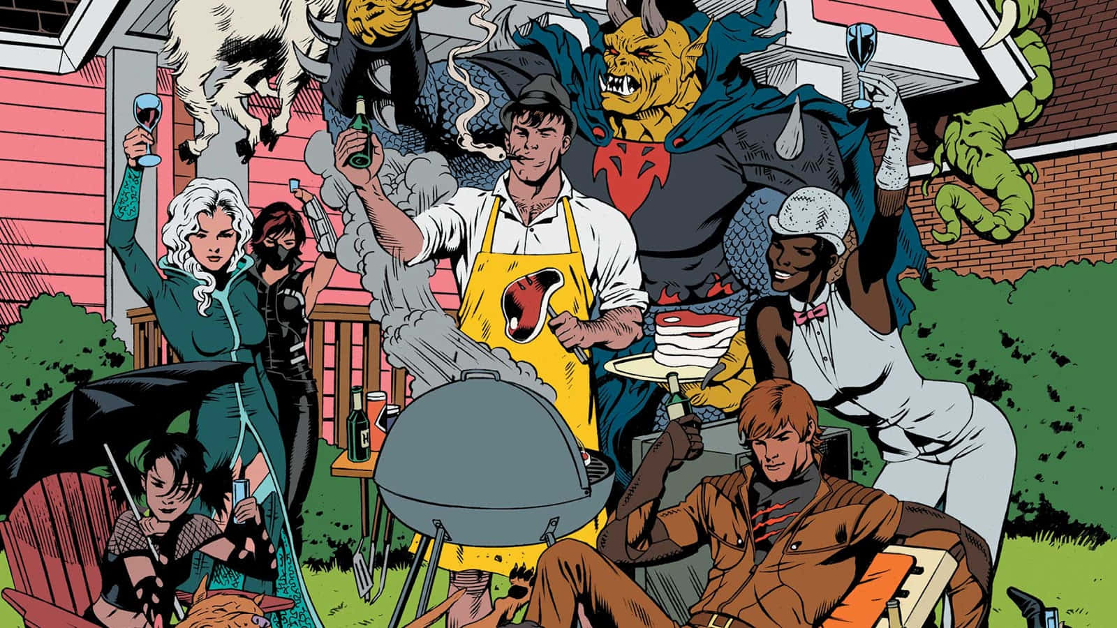 Secret Six Barbecue Gathering Wallpaper