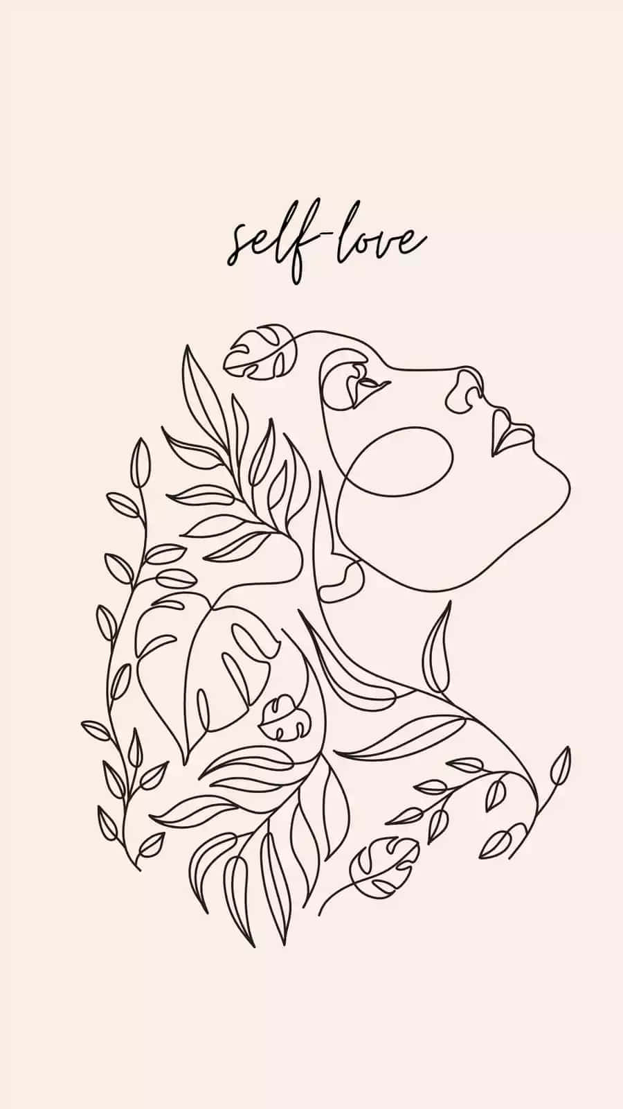 Self Love Aesthetic_ Line Art.jpg Wallpaper