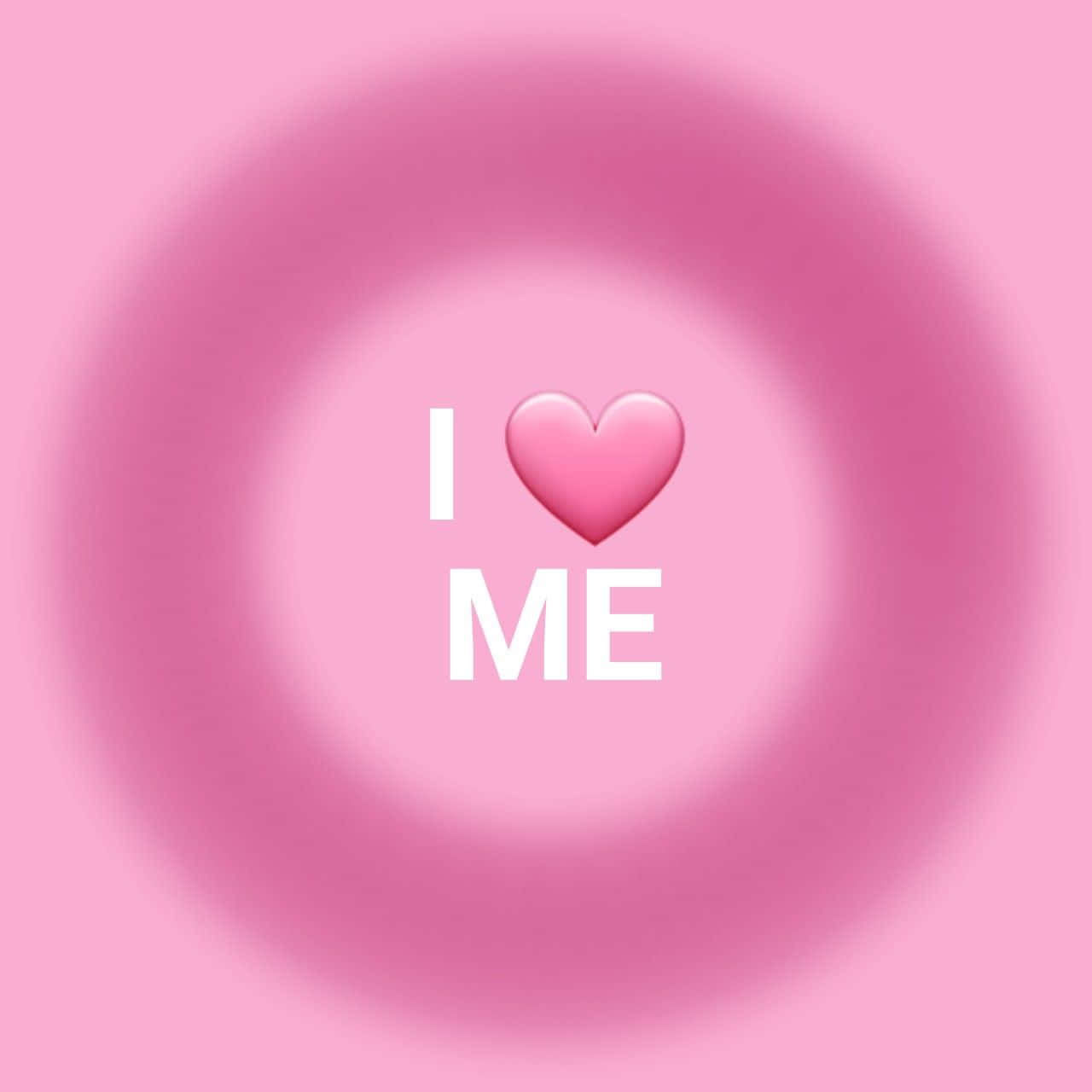 Self Love Pink Heart Graphic Wallpaper