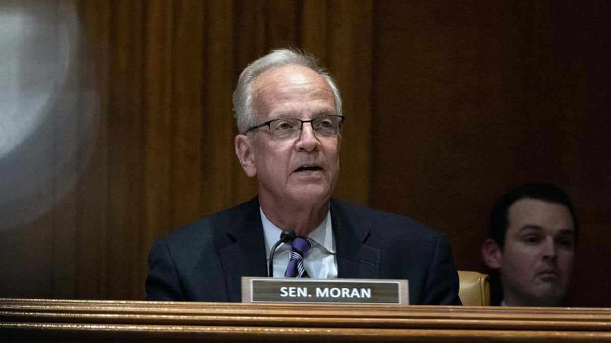 Senator Jerry Moran Delivering A Speech Wallpaper