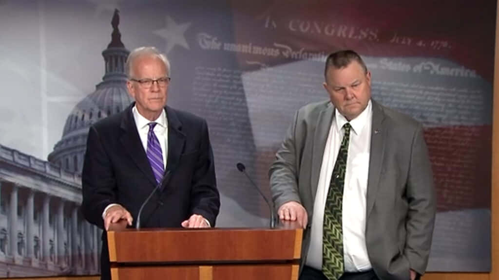 Senator Jerry Moran Delivering A Speech Wallpaper