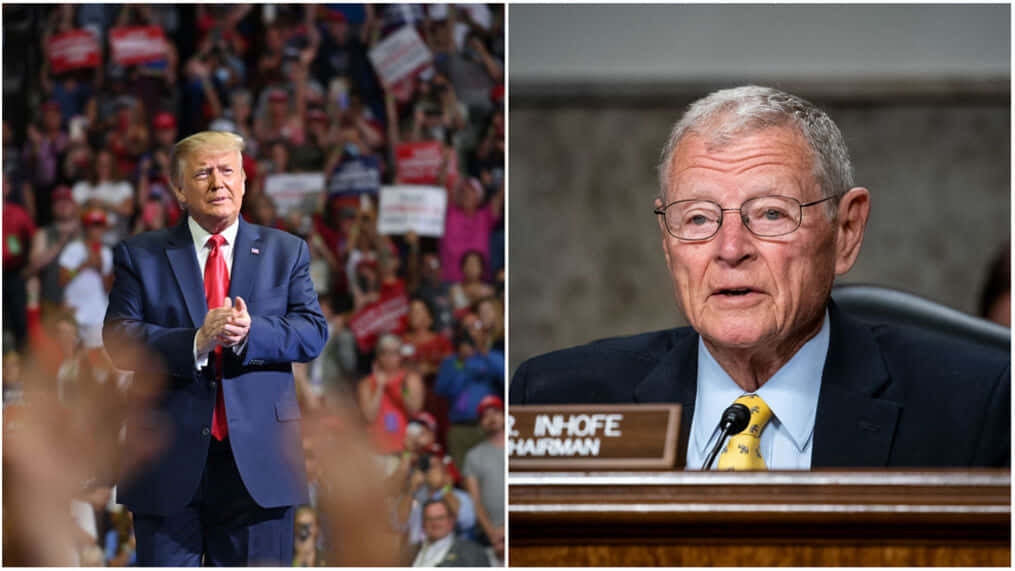 Senator Jim Inhofe Standing Alongside President Donald Trump Wallpaper