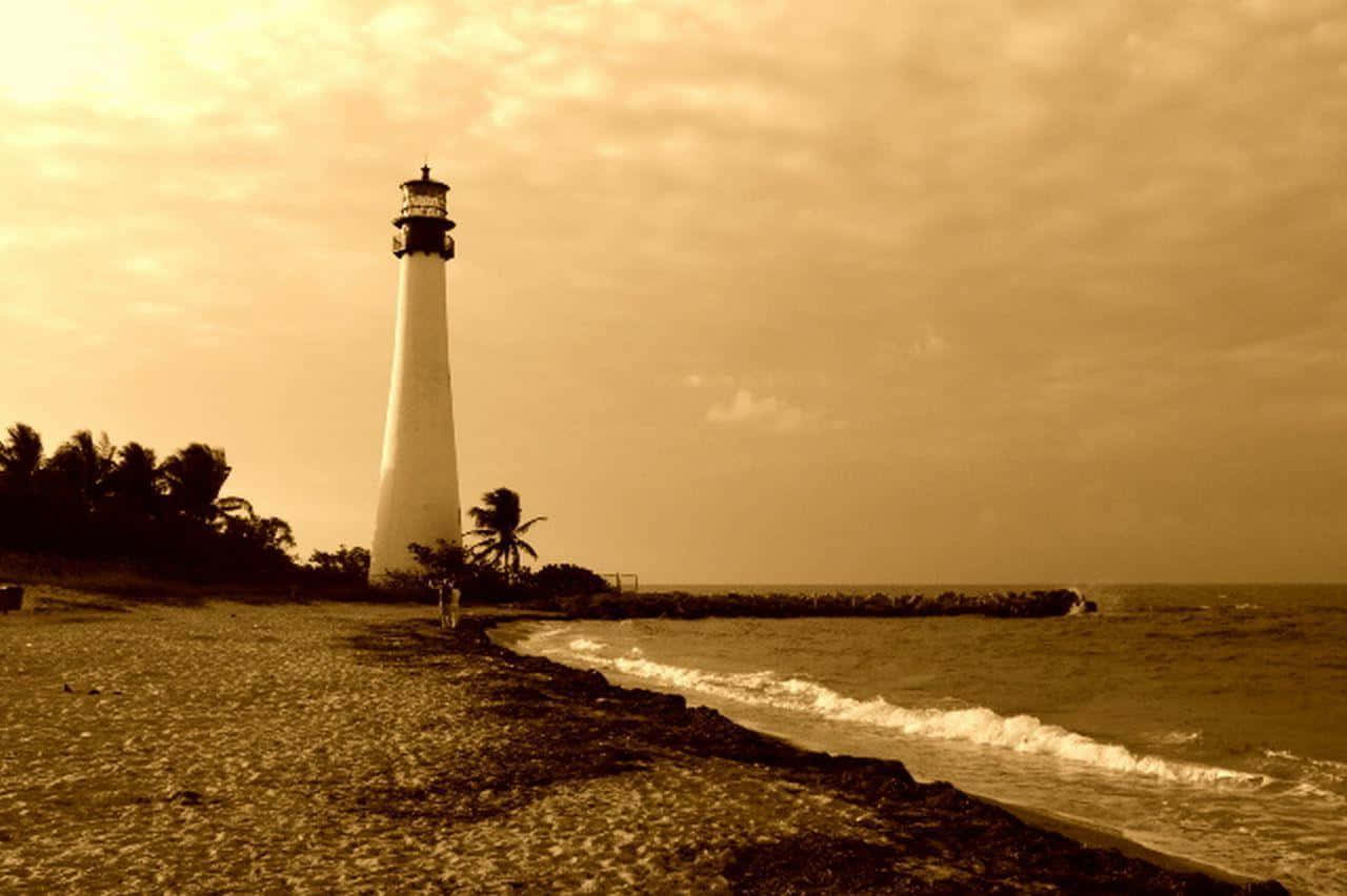 Sepia Toned Landscape Wallpaper