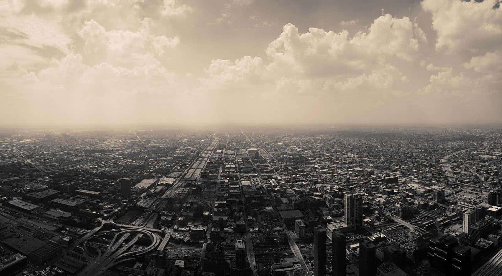 Sepia-toned Urban Street Scene Wallpaper