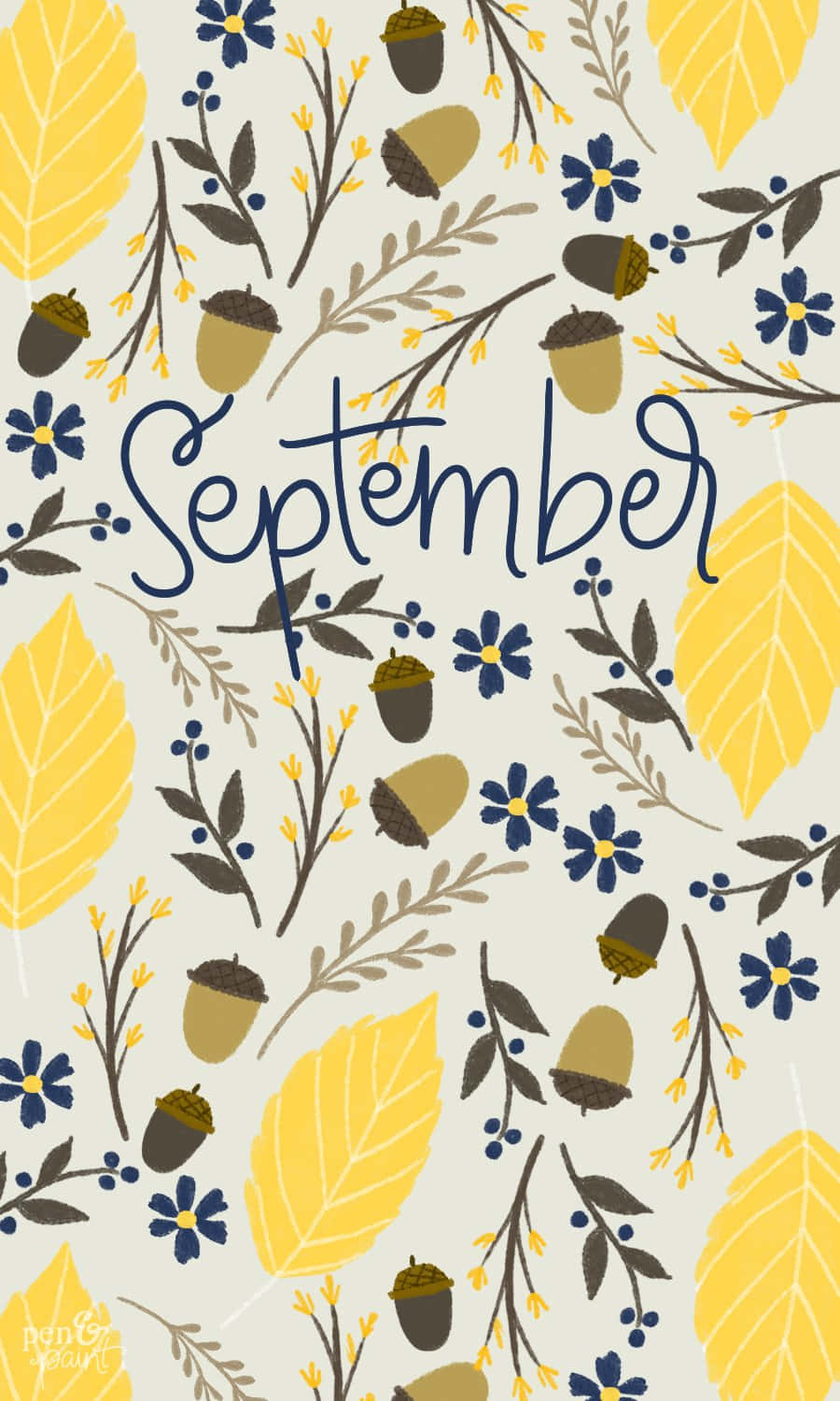 September Autumn Pattern Illustration Wallpaper