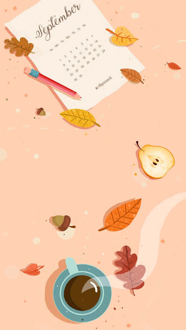 September Autumn Theme Illustration Wallpaper