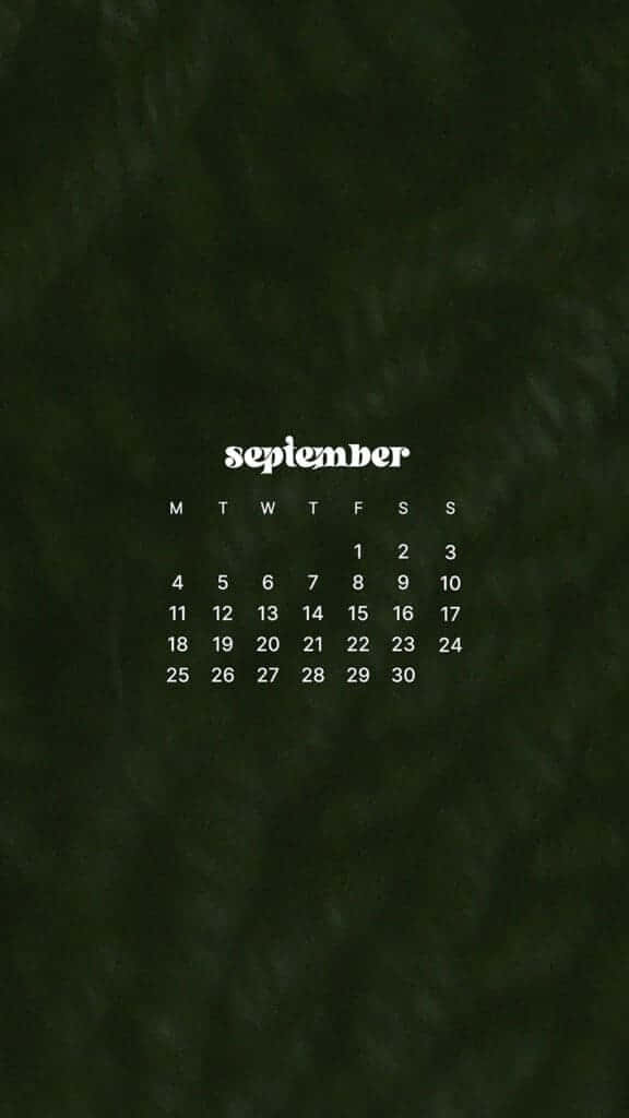 September Calendar Wallpaper Dark Background Wallpaper