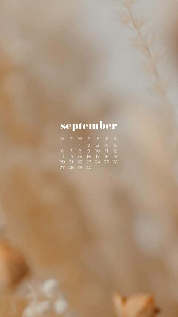 September Calendari Phone Wallpaper Wallpaper