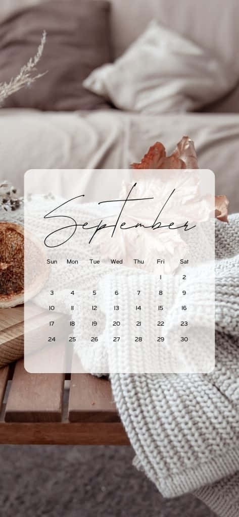 September Calendari Phone Wallpaper Wallpaper