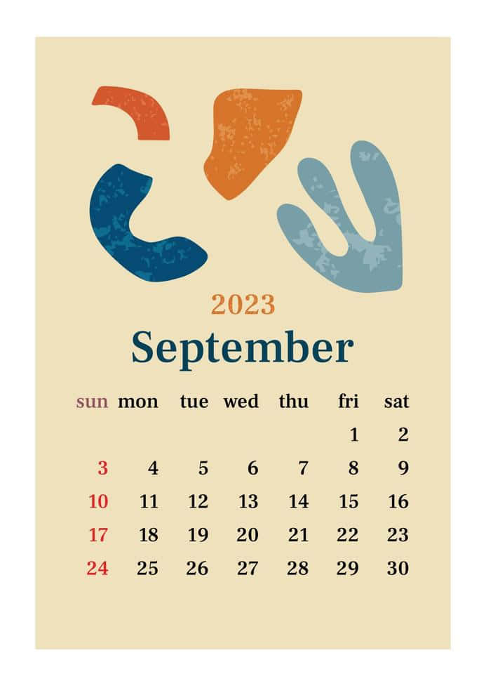 September2023 Calendar Abstract Design Wallpaper