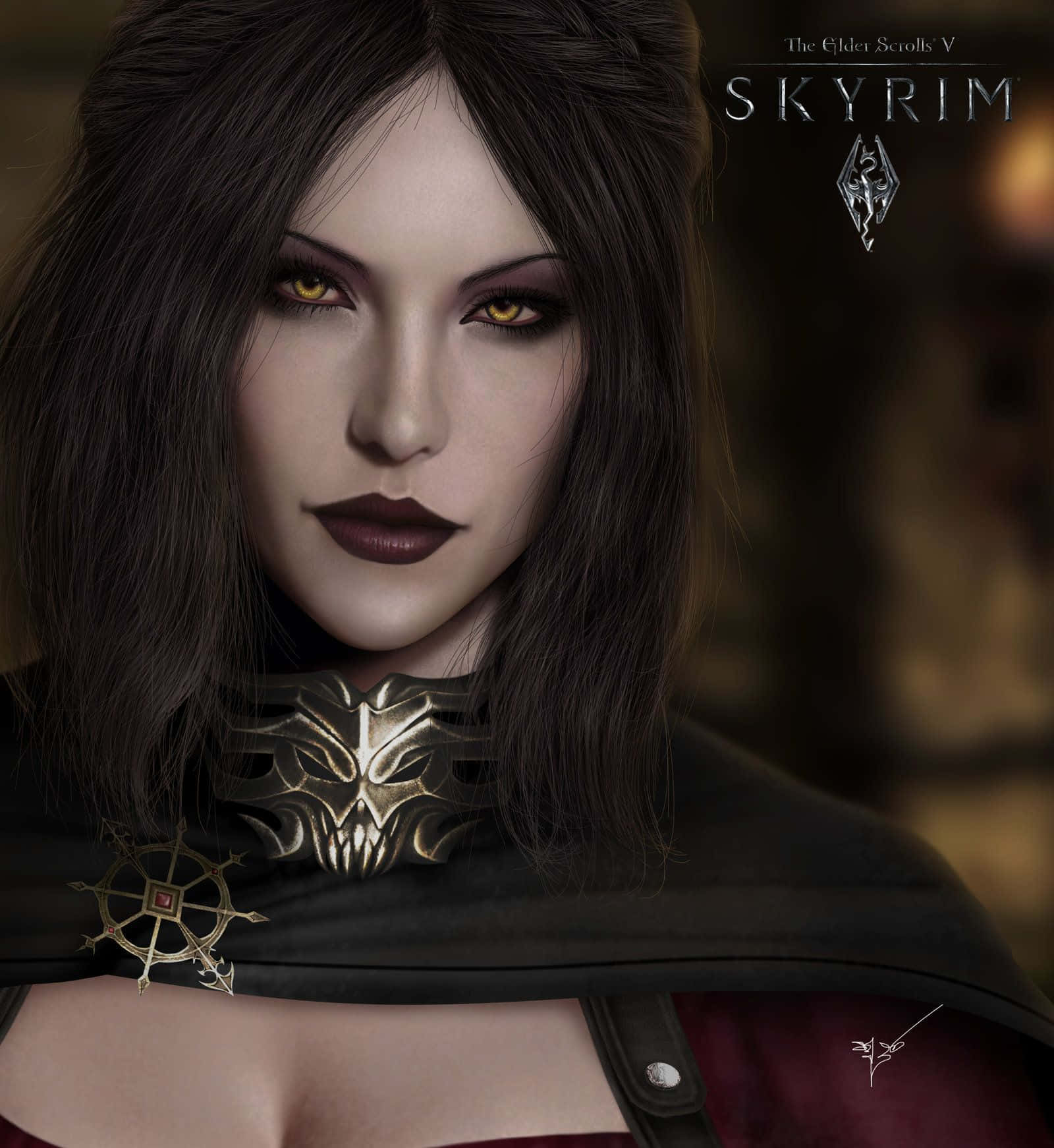 Serana, The Powerful Vampire Follower In Skyrim Wallpaper