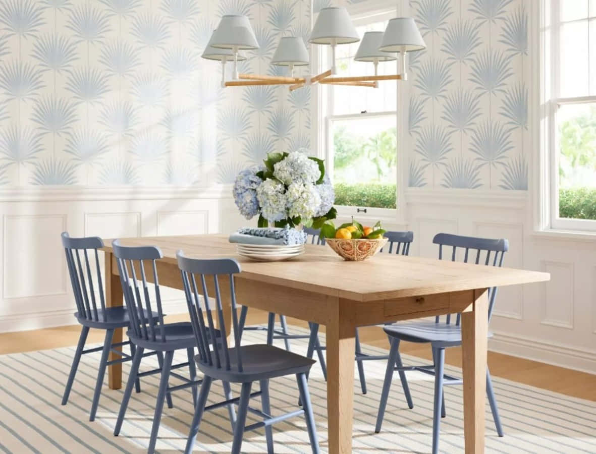 Serena Lily Coastal Dining Room Decor Wallpaper