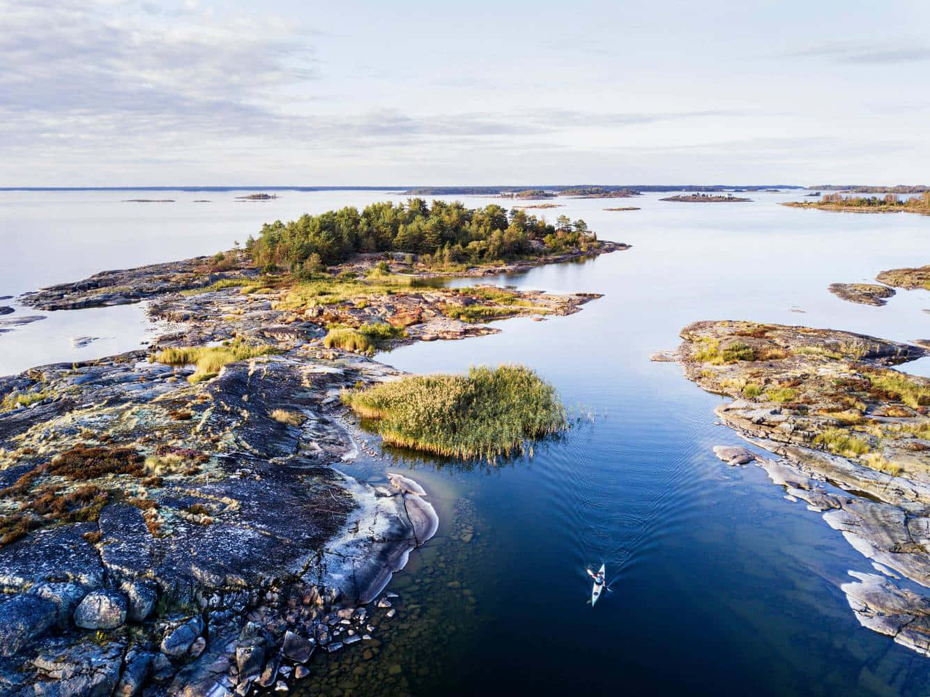 Serene Archipelago Aerial View Wallpaper