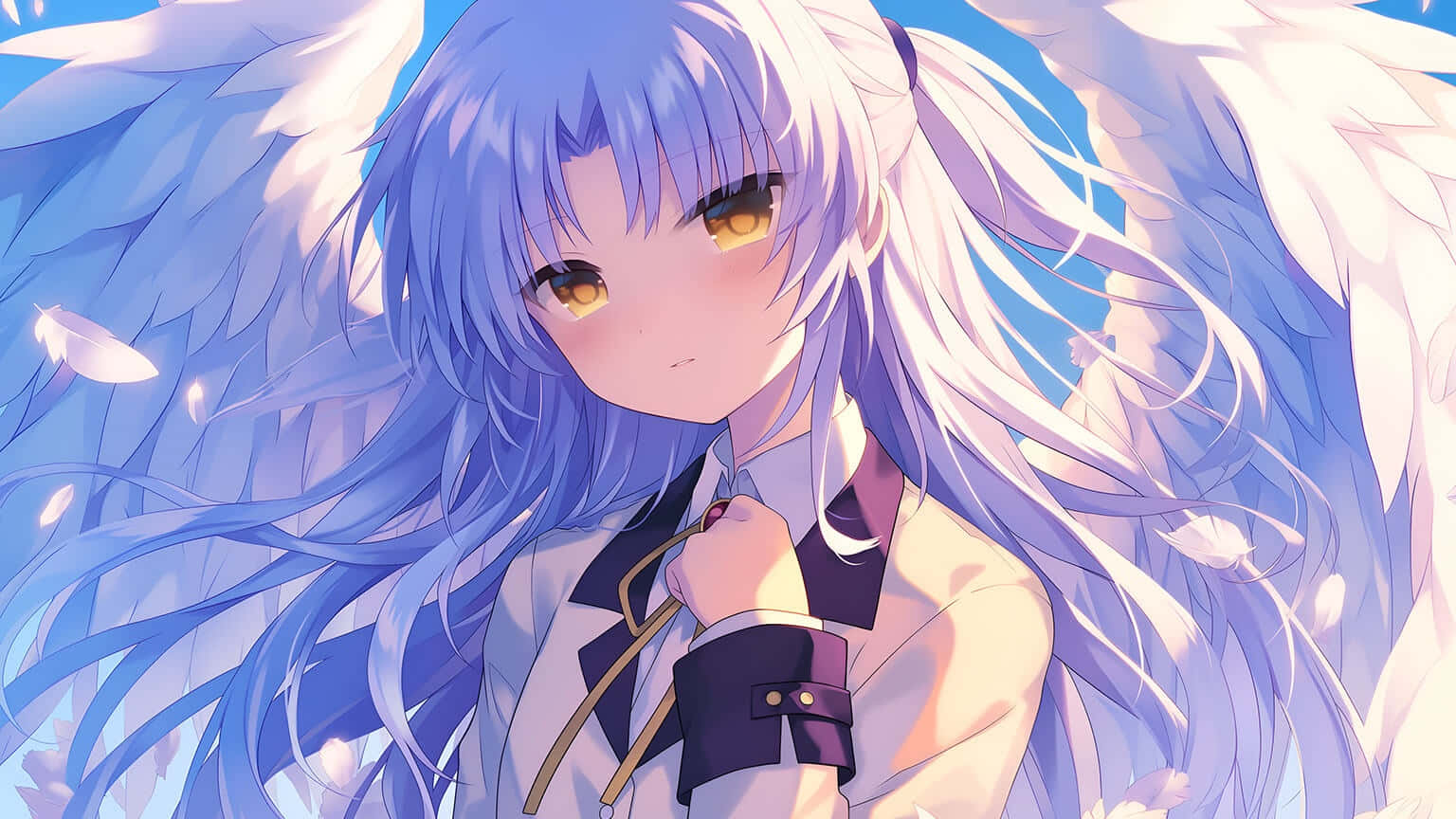 Serene_ Blue_ Angel_ Anime_ Artwork Wallpaper