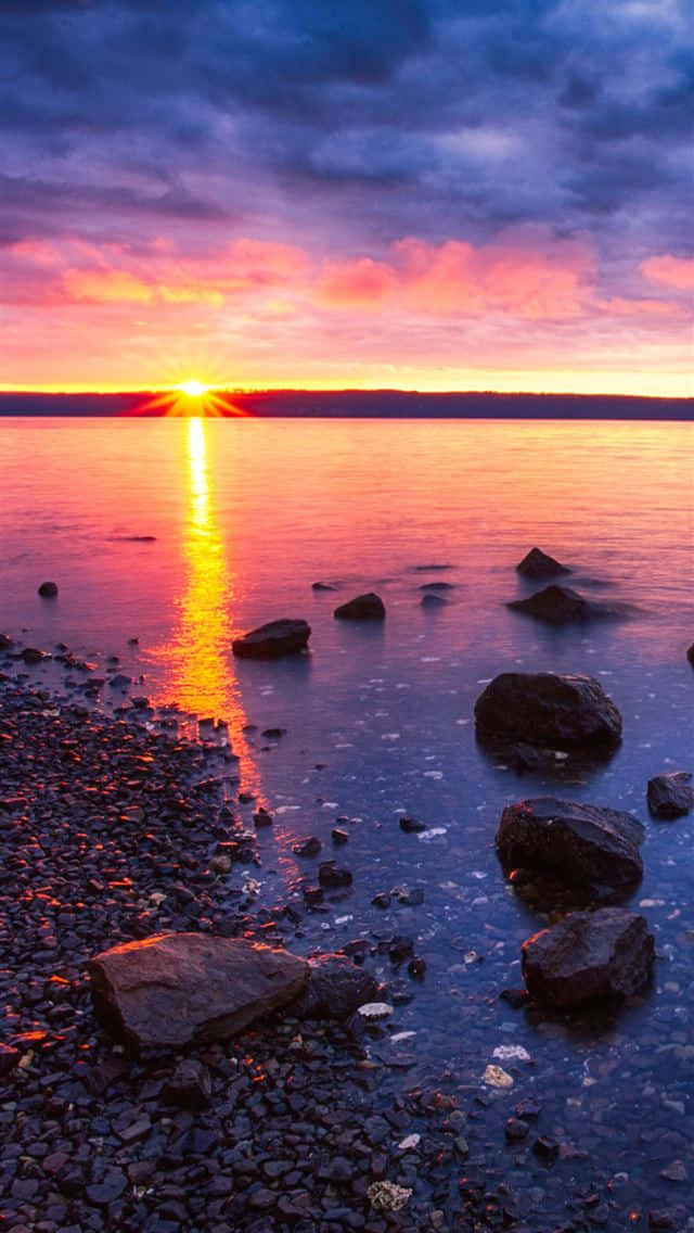 Serene Scene With Sun Rise Wallpaper