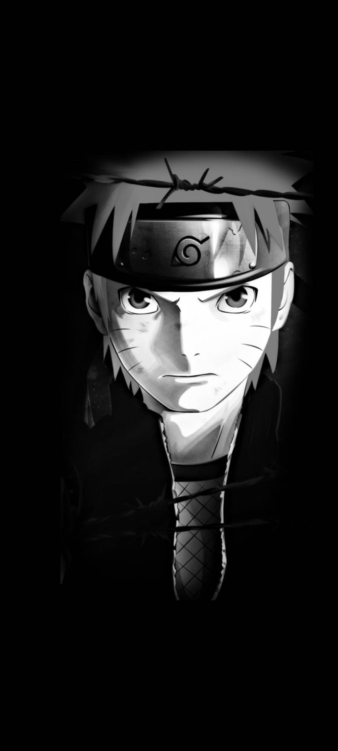 Serious Uzumaki Naruto Black Wallpaper