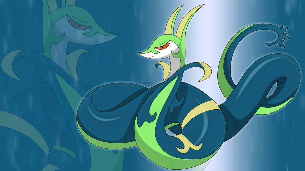 Serperior Blue Background Wallpaper